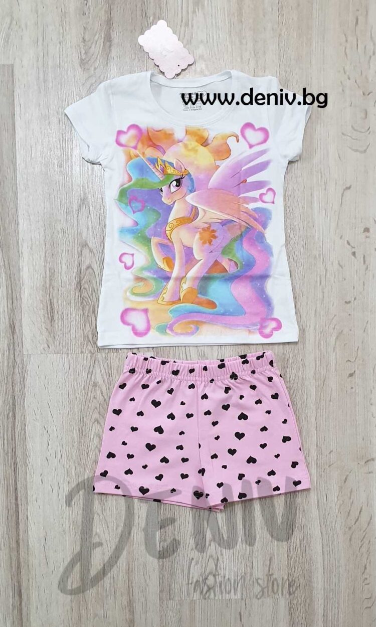 Детска лятна пижама за момиче Венера Пони розов
