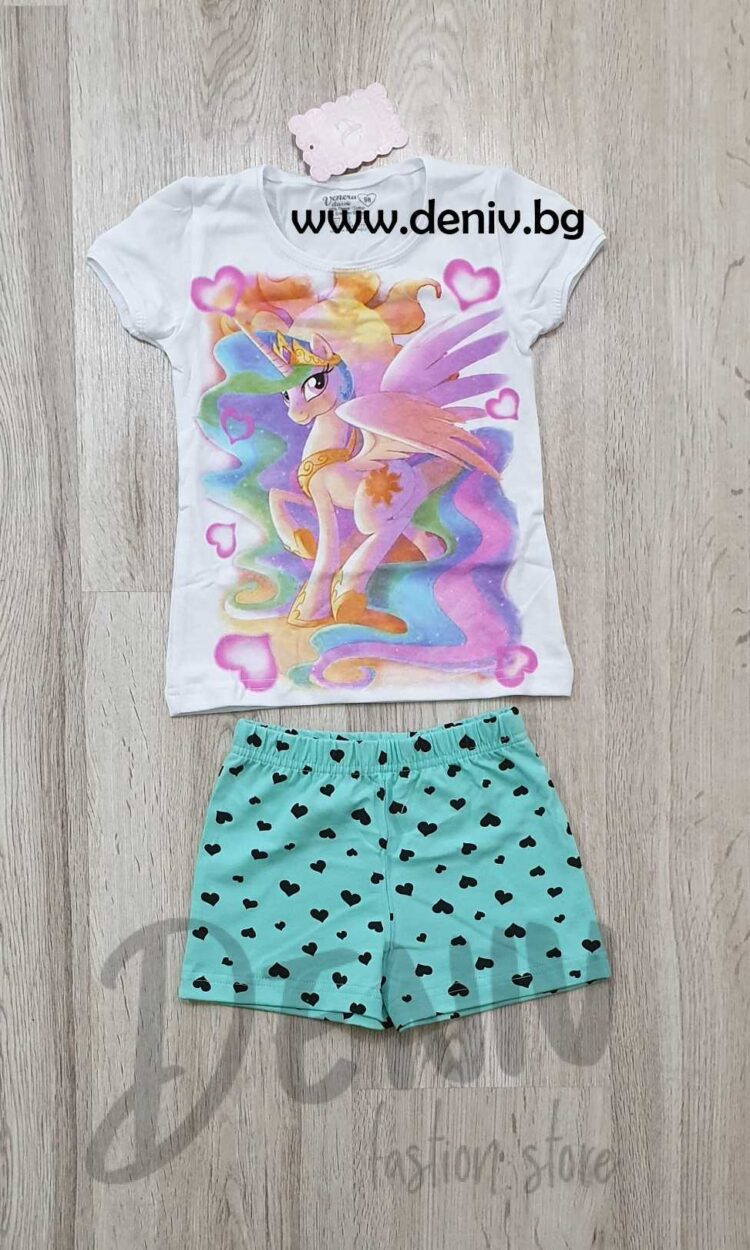 Детска лятна пижама за момиче Венера Пони син