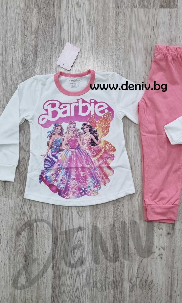 Детска тънка пижама Венера Barbie бяло