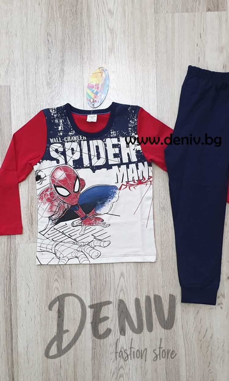 Детска тънка пижама Иватекс Spiderman червено
