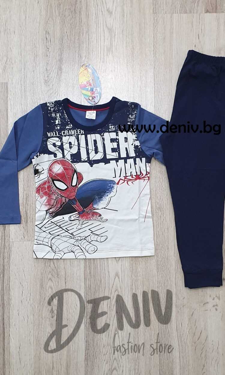 Детска тънка пижама Иватекс Spiderman син