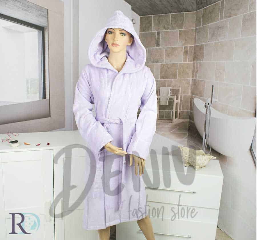 Халат за баня Моника в цвят лила