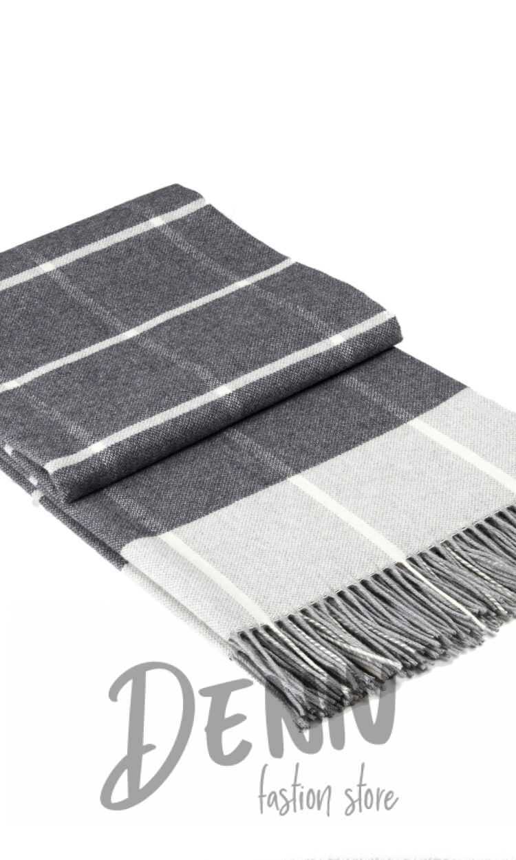 Одеяло памук Онтарио сиво каре