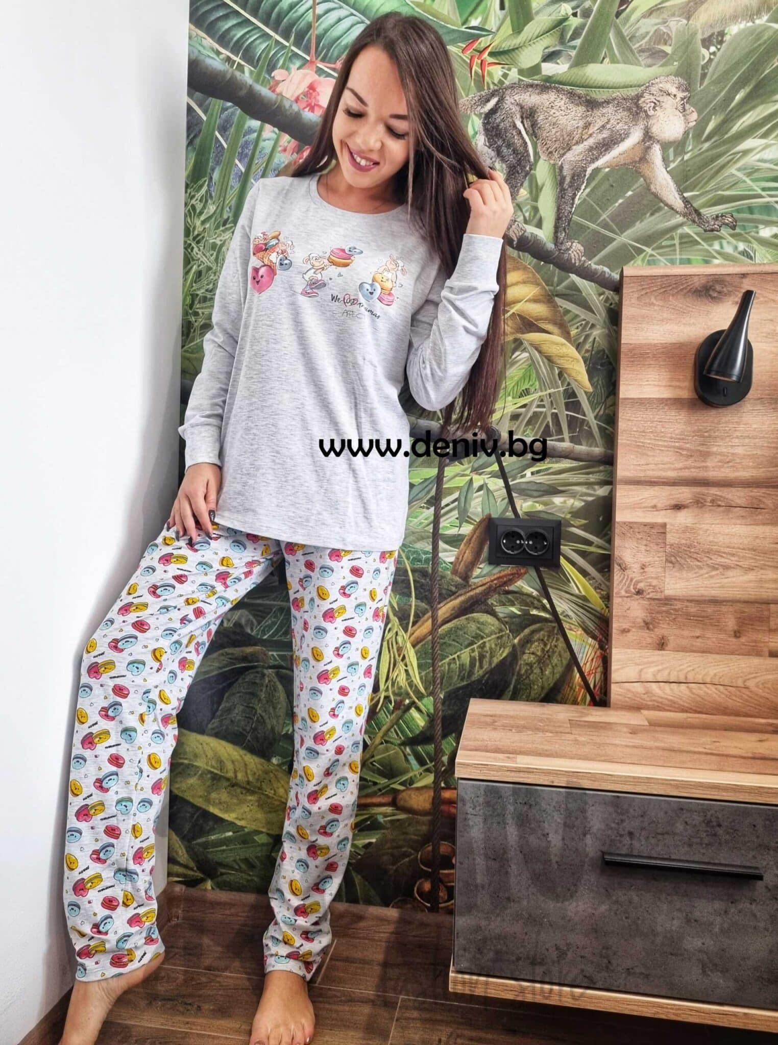Дамска българска пижама Афект We love pijamas сиво