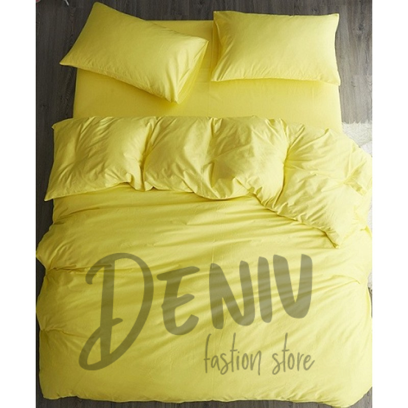 Едноцветно Спално бельо 100% памук Ранфорс Светло жълто
